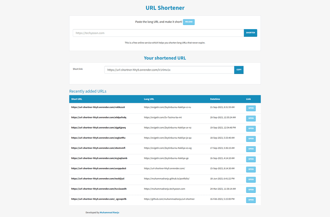 Lifetime URL live LINK-SHORTENER