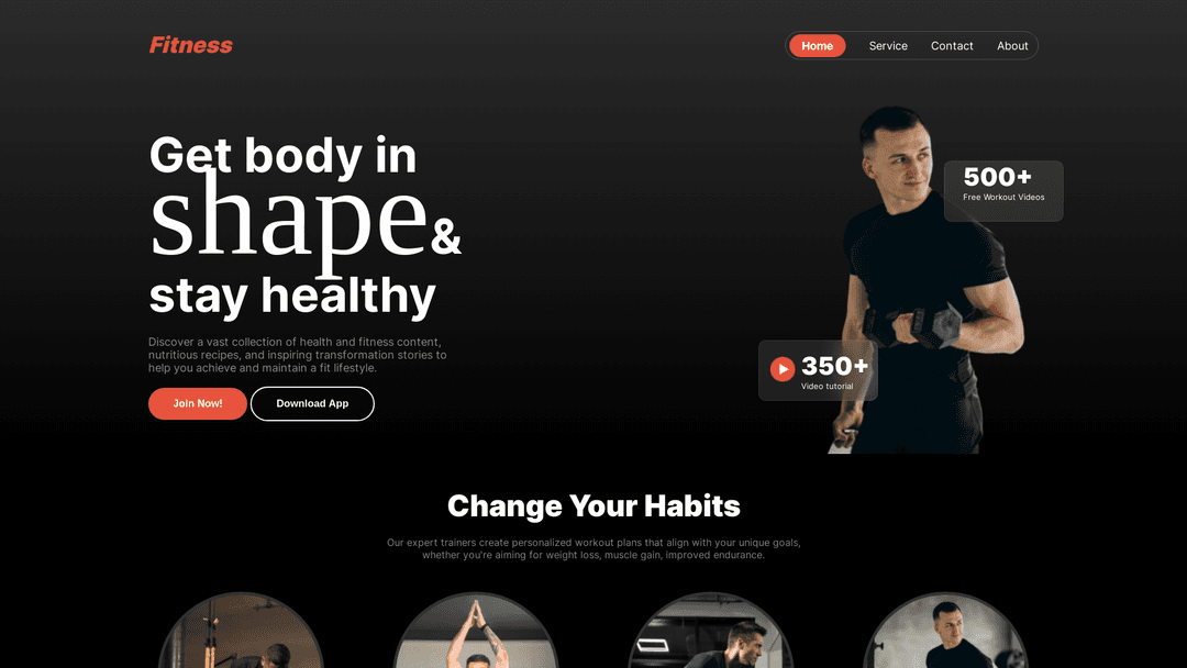 Gym Landing Page Project